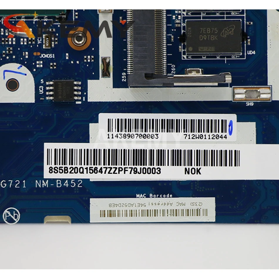

For Lenovo Ideapad 520-15IKB Laptop Motherboard With I7-8550U CPU 4GB RAM MX150 GPU 5B20Q15604 NM-B452 MB 100% Tested Fast Ship