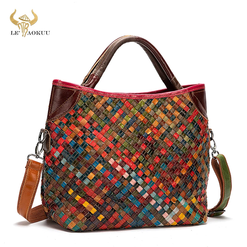 Женская Лоскутная сумка из натуральной кожи роскошный брендовый кошелек Модная