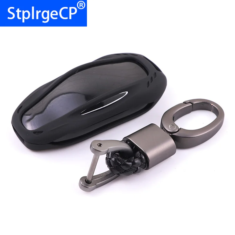 Роскошный Черный цвет чехол для ключа автомобиля сумка протектор Tesla Модель S с