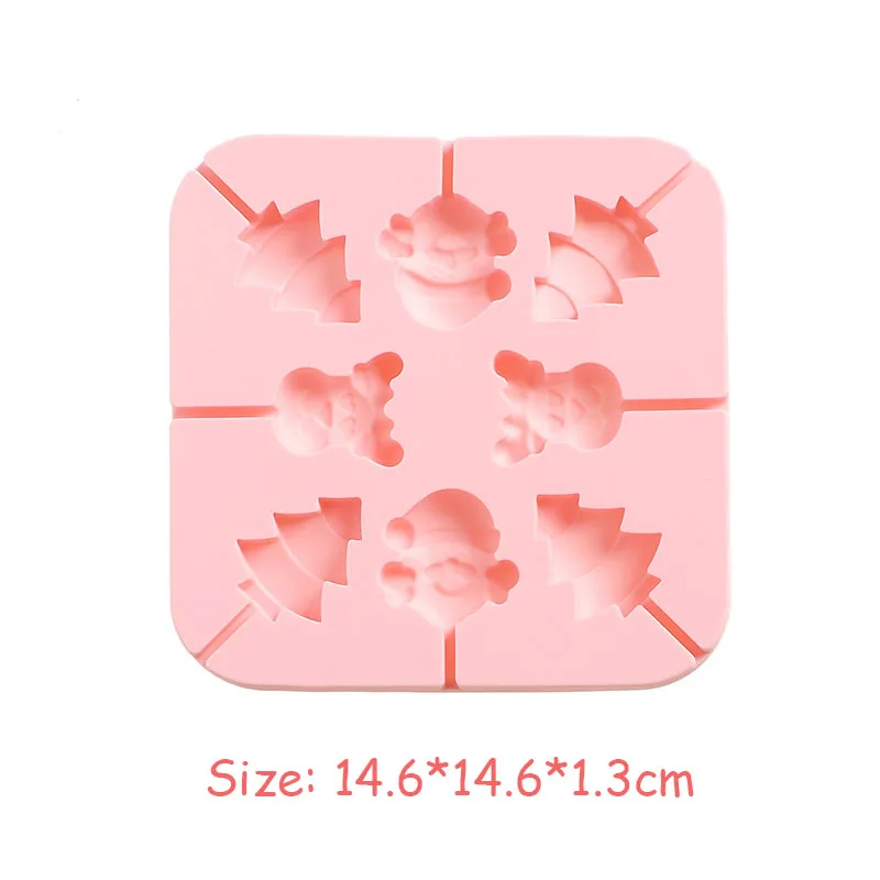 Силиконовая форма в виде рождественской елки лося с крышкой леденец сделай сам