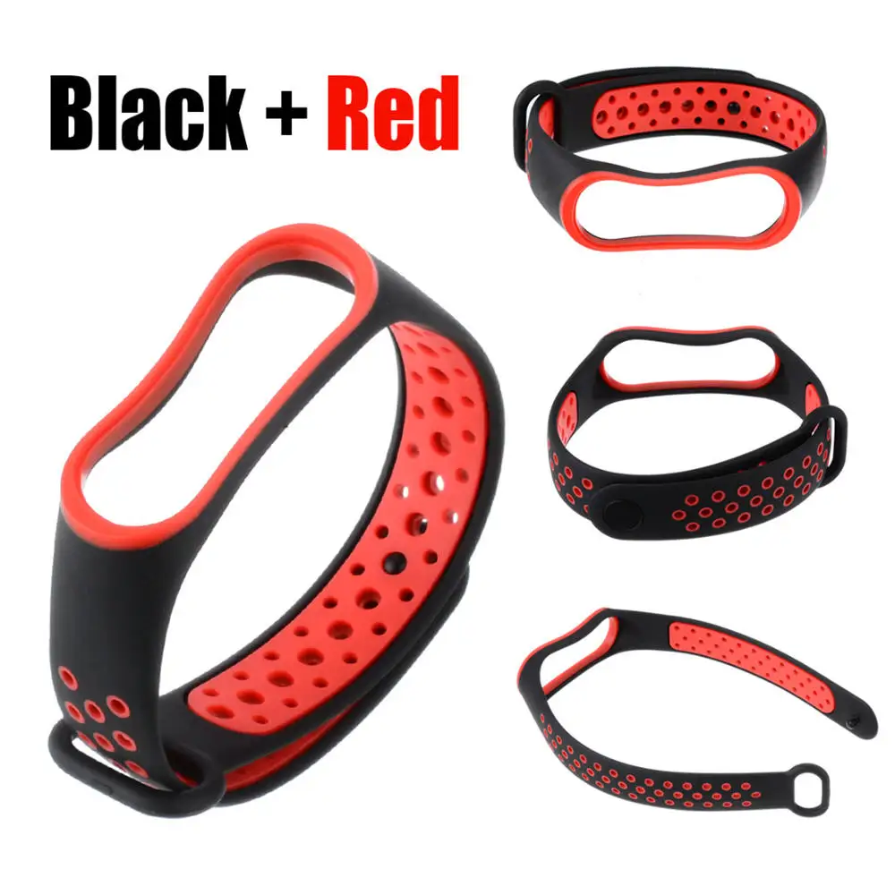 

Модный ремешок для часов с двойным силиконовым браслетом, ремешок для наручных часов для Xiaomi Mi Band 4 3, Сменные аксессуары для наручных брасле...