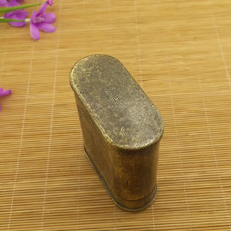

LAOJUNLU Antique Brass Tobacco Box Old Copper Ware