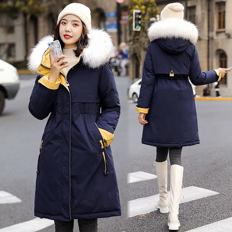 Украина-30 парка с капюшоном пуховик бархатная толстая зимняя одежда длинное