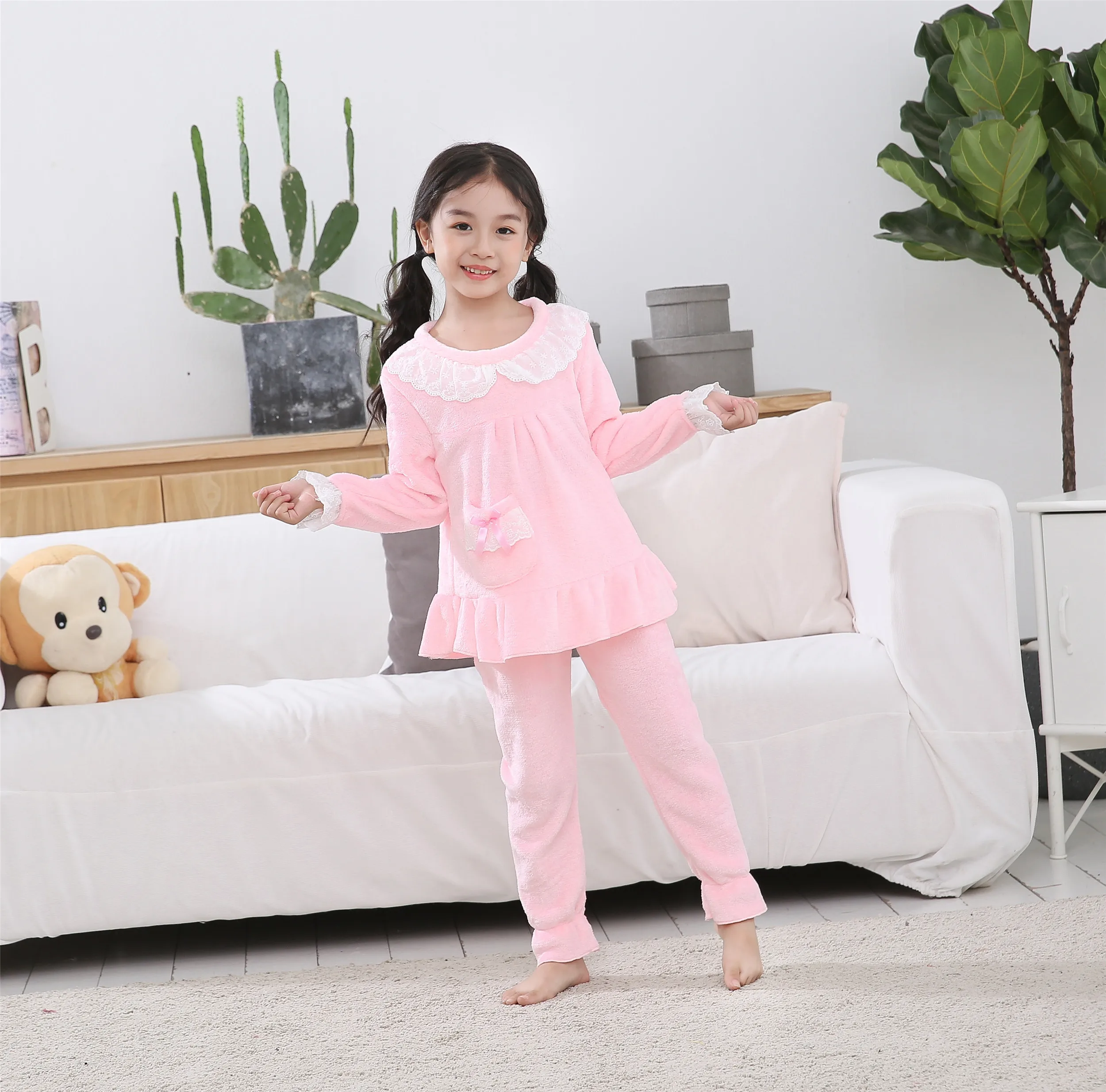 7 Mother and Daughter Clothes Adult Christmas Pajamas for Girl Autumn Winter Warm Flannel Pajamas Family Matching Outfits Set - Цвет: 7