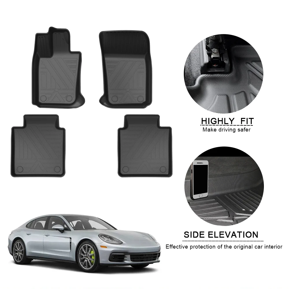 

Fully Surrounded Special Foot Pad For Porsche Panamera 2017 2018 2019 5Seat Car Waterproof Non-Slip Floor Mat TPE Accessories