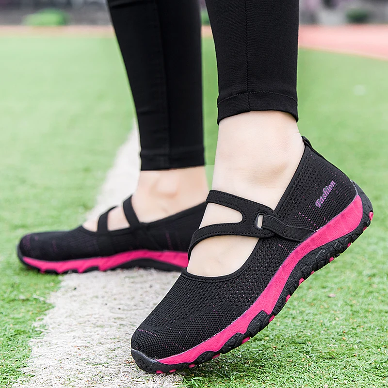 Балетки женские сетчатые дышащие без шнуровки плоская подошва повседневная