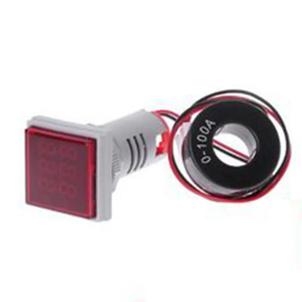 Квадратный светодиодный цифровой амперметр вольтметр Амперметр AC60 500V AC 0-100A AD16