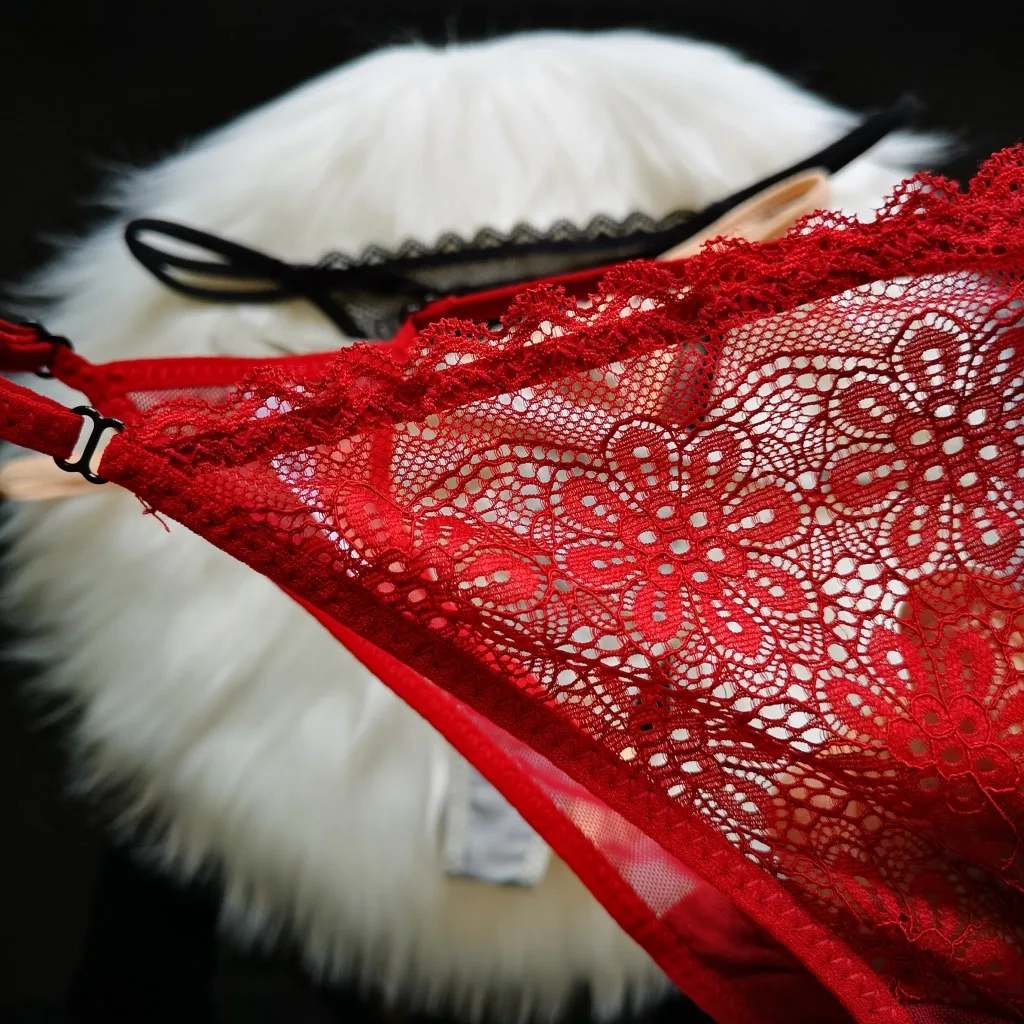 

Women's panties solid color sexy lace border flower lingerie embroidery hollow Panties breathable seamless Women's underwear