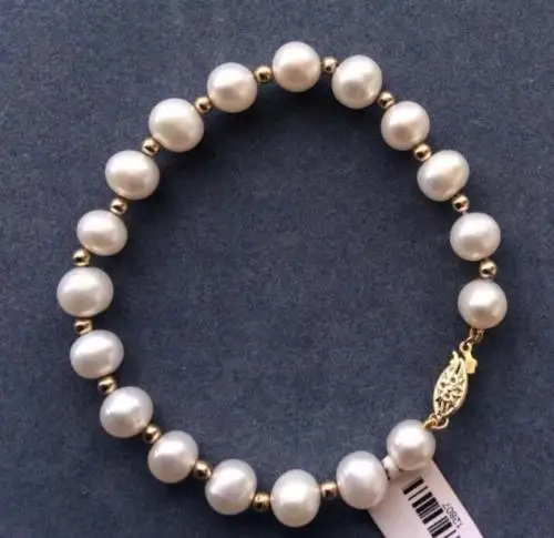 

Натуральный браслет из белого жемчуга, 9-10 мм