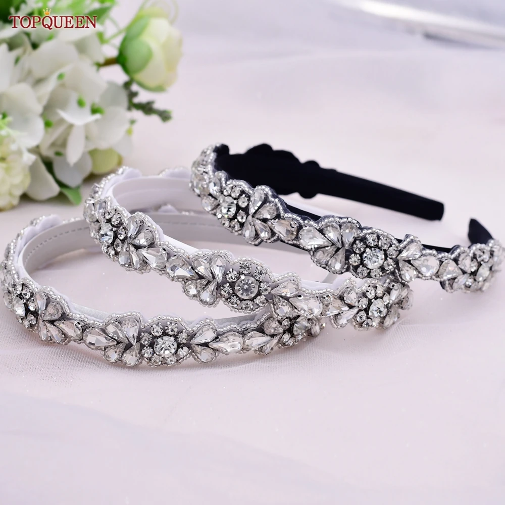 

TOPQUEEN S235-D Модные Простые стразы свадебные аксессуары для волос серебряные бусины Изящные повседневные аксессуары для волос для девочек