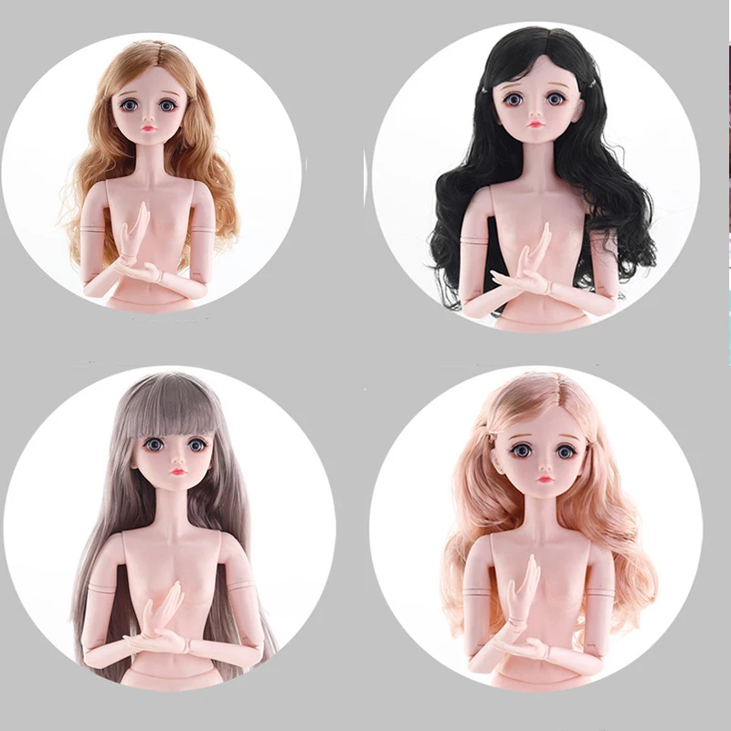 

New 60CM Beauty Bjd Body Doll 21 Movable Jointed Dolls Long Hair Make up DIY Body Bjd Doll 3D Eyes Handmade Gifts For Girl Toy