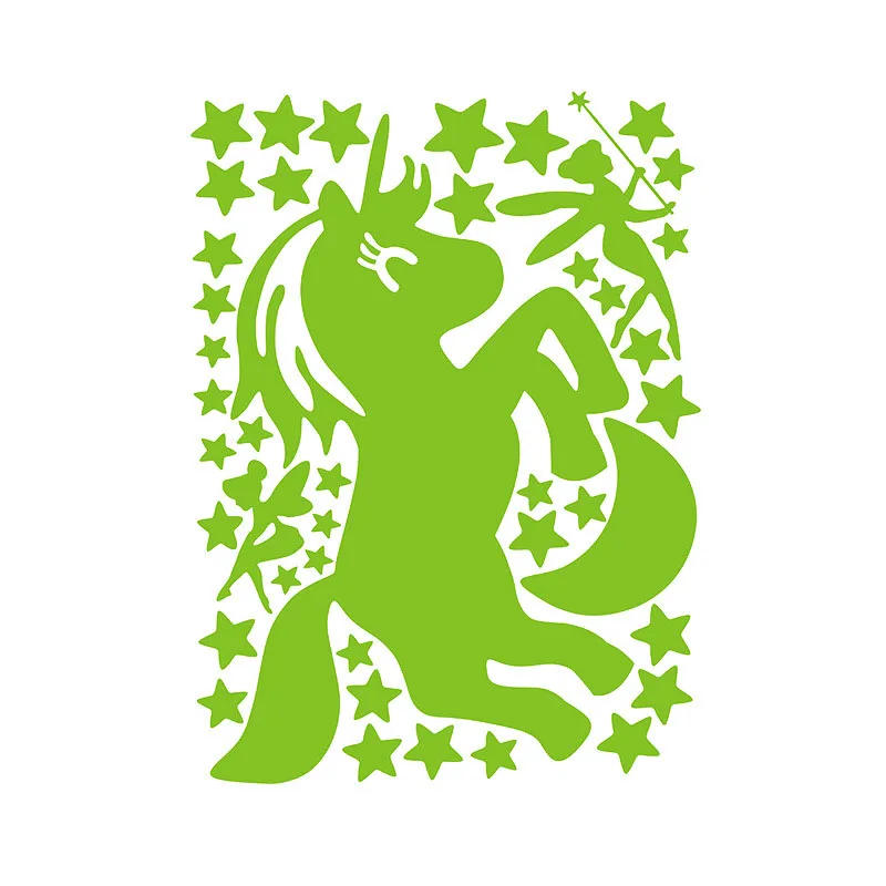 

Cute cartoon elf unicorn PVC Luminous Sticker glow in the dark Bathroom bedroom Home Decoration wallpaper home decore