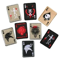 new arrival 1pcs punk embroidery cloth stickers armbands poker ace death reaper red peach animals army fan bag clothes patch