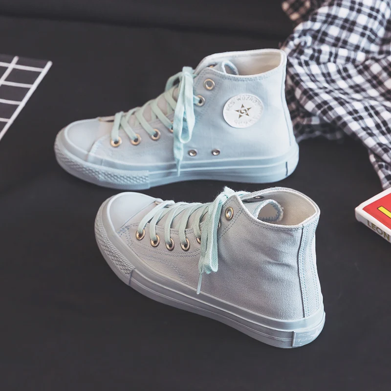 Весенняя Новинка 2020 года Парусиновая обувь Женские кроссовки на плоской подошве