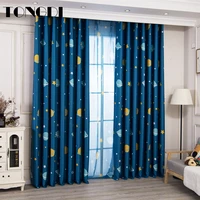 tongdi children blackout curtain starry sky universe printing high grade decoration for christmas party bedroom living room