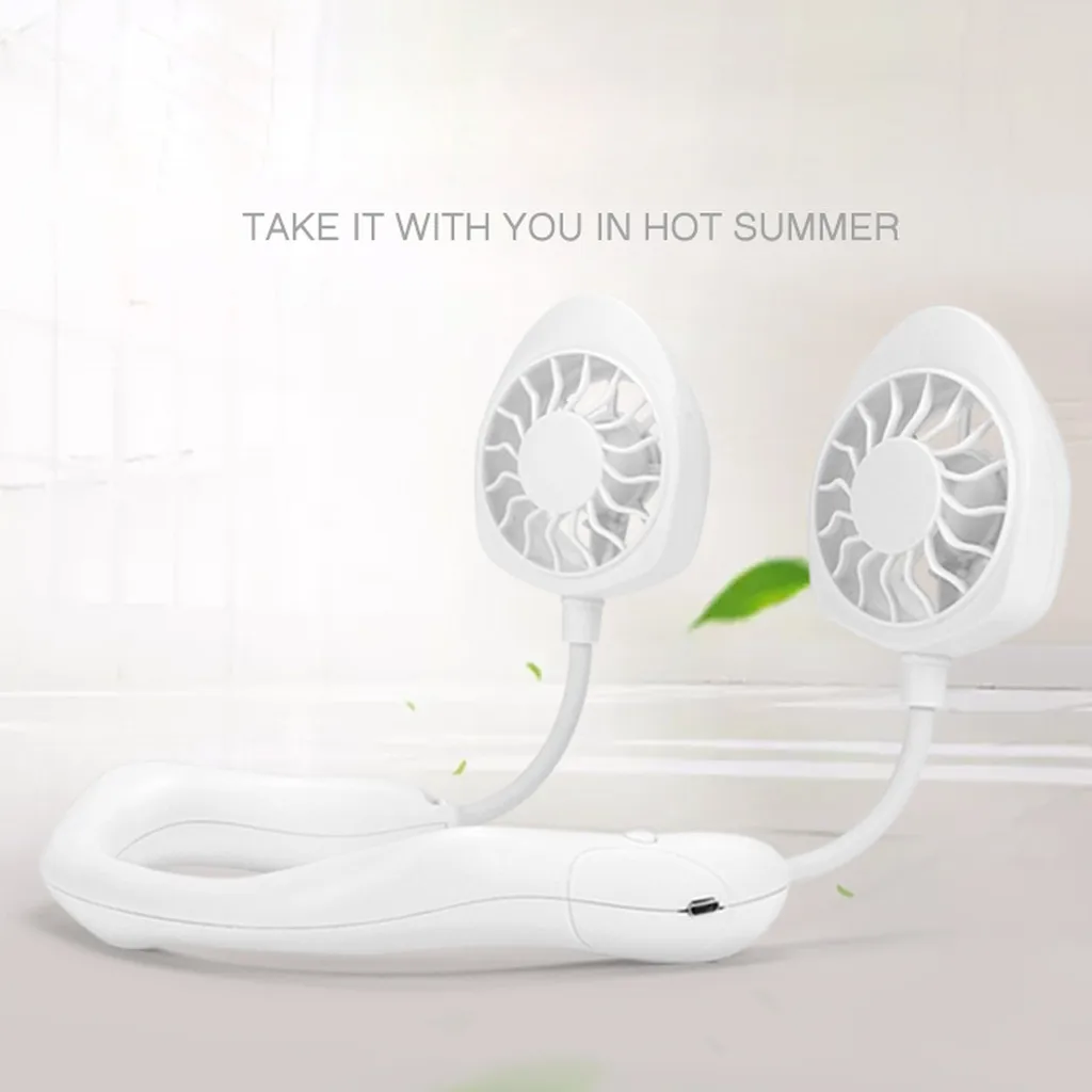 

Hanging Neckband portable fans mini Halter usb neck 360°rotating silent Air Cooler Small Fans for sports Hanging Free shipping