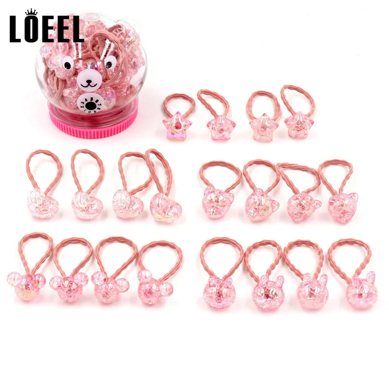 Эластичная резинка для волос 20 цветов ярких девочек с мультяшными животными