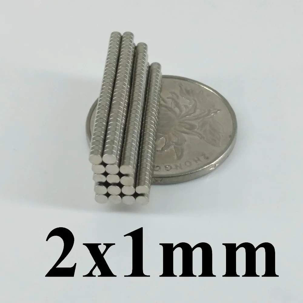 Неодимовый магнит 2x1 мм 200 шт Сильные Редкоземельные круглые промышленные магниты