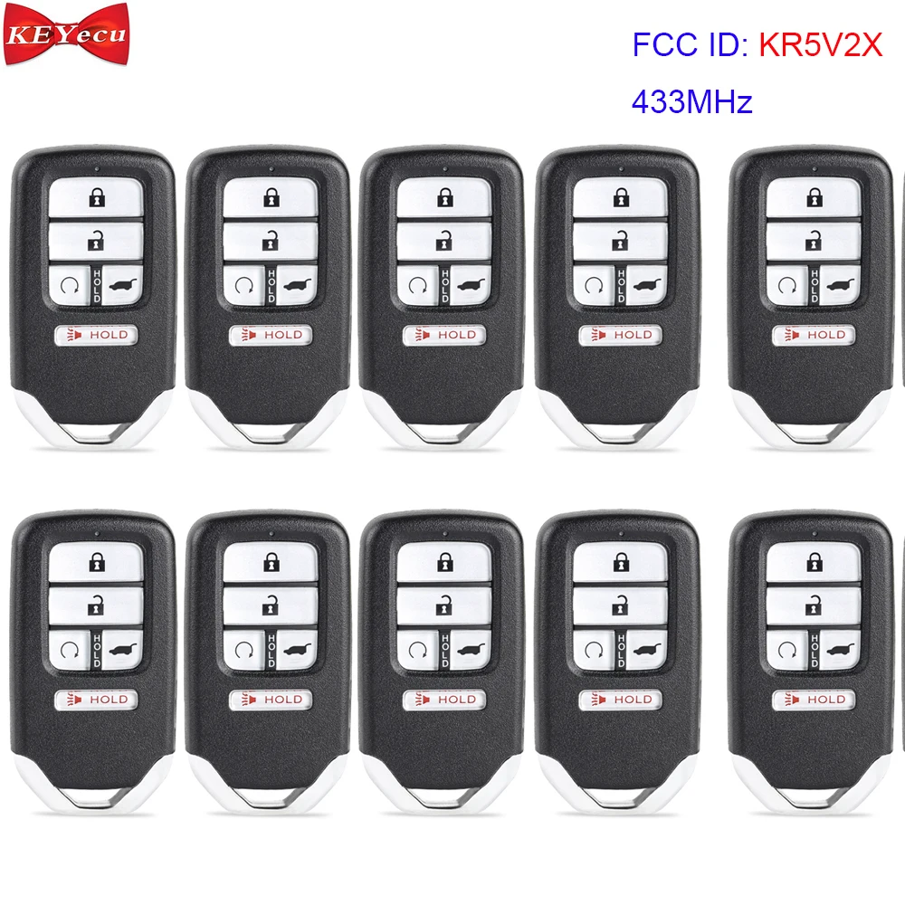 KEYECU 10 шт. для Honda Civic CR V Pilot 2016 2017 2018 2019 дистанционный ключ брелок 47 чип 433 МГц