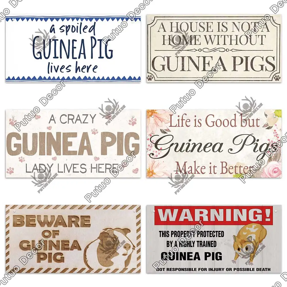 putuo decor guinea pig signs wooder hanging plaque decorative plaque gifts for guinea pig lover pet house decoration home decor free global shipping