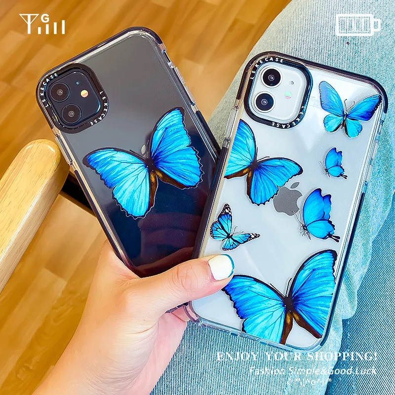 Милый чехол для телефона с лазерной картой и бабочкой IPhone 11 Pro Max XS XR 7 6 8 Plus Розовый