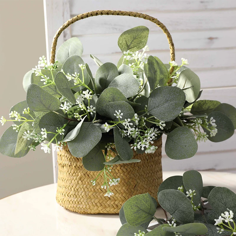 

25pc Artificial Plant Eucalyptus Leaves Branch Gypsophila for Bridal Bouquet DIY Wreath Home Party Wedding Greenery Decor