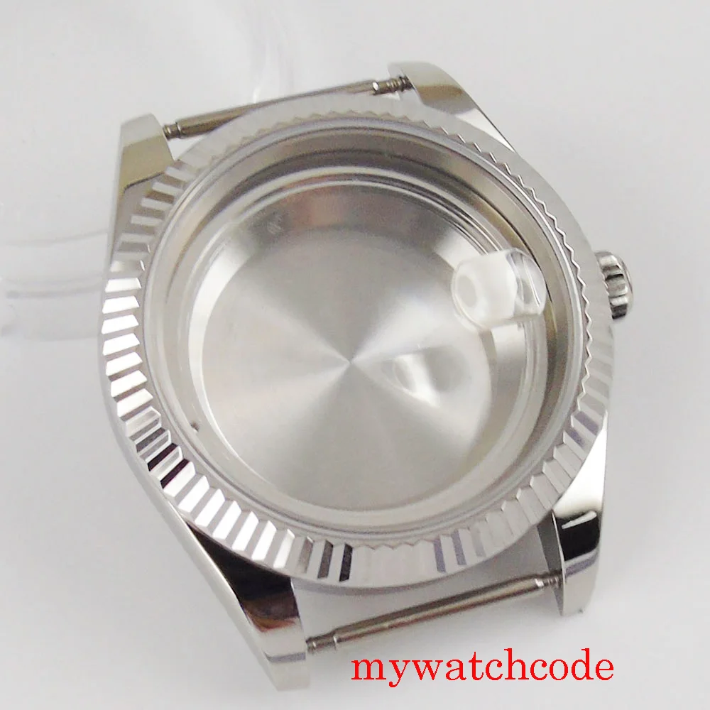 Роскошные 39 5 мм Parnis с сапфирами Стекло Для мужчин часы Чехол подходит