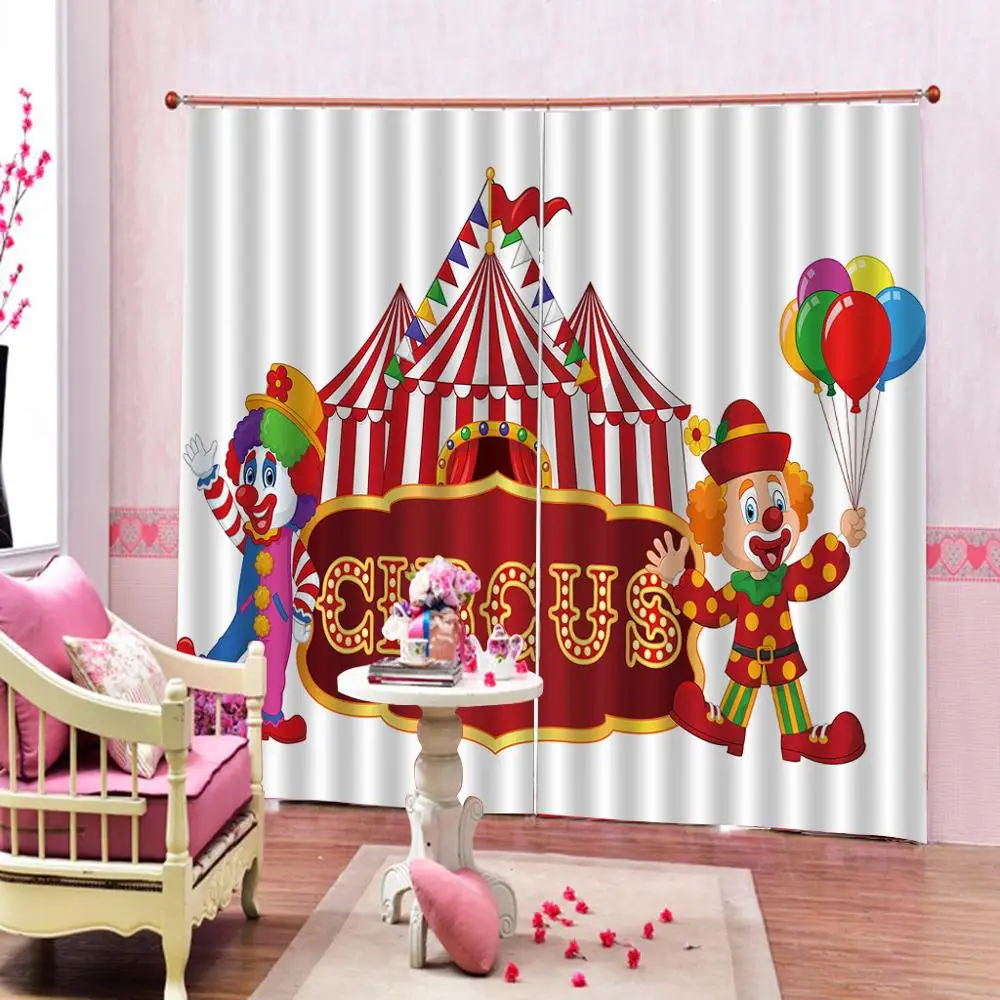 3D цифровой принт замок шторы воздушные шары клоун Роскошные стереоскопические