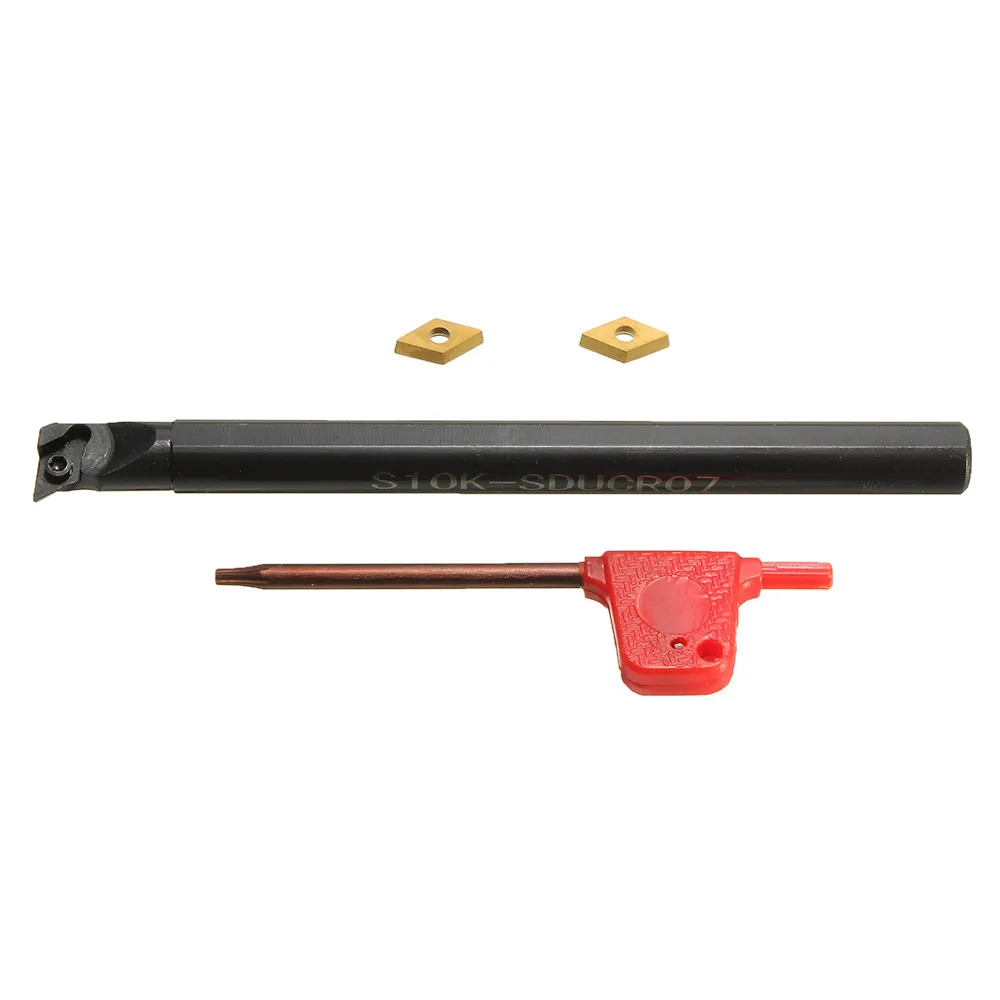 

1pc S10K-SDUCR07 Turning Tool Holder Internal Boring Bar with 2pc DCMT0702 Carbide Insert