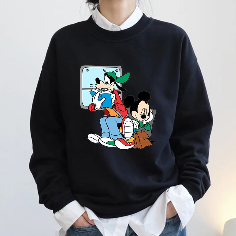 

Streetwear Disney Mickey Minnie Mouse Bruto Cartoon Woman Pullover Hoodie Casual Long Sleeve Winter Sweatshirt Harajuku Clothing