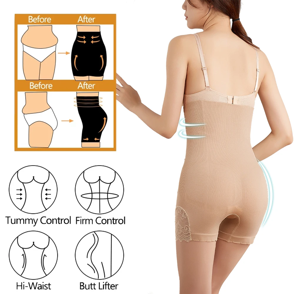 

SURE YOU LIKE Women Summer Thin Section Seamless Lace Waist Trainer Shapewear Slimming Hip Raise Body Shaper Abdomen Pants