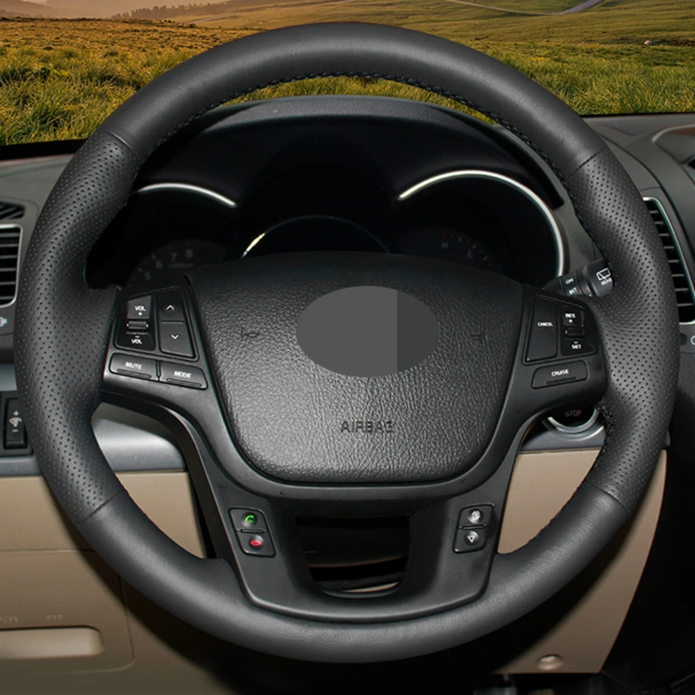 Сделай сам черного цвета из искусственной кожи чехол рулевого колеса автомобиля