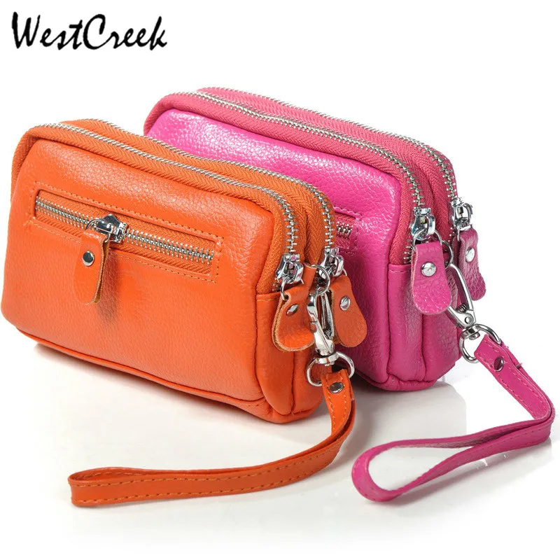 Женские кошельки на двойной молнии модные дамские повседневные Клатчи из мягкой