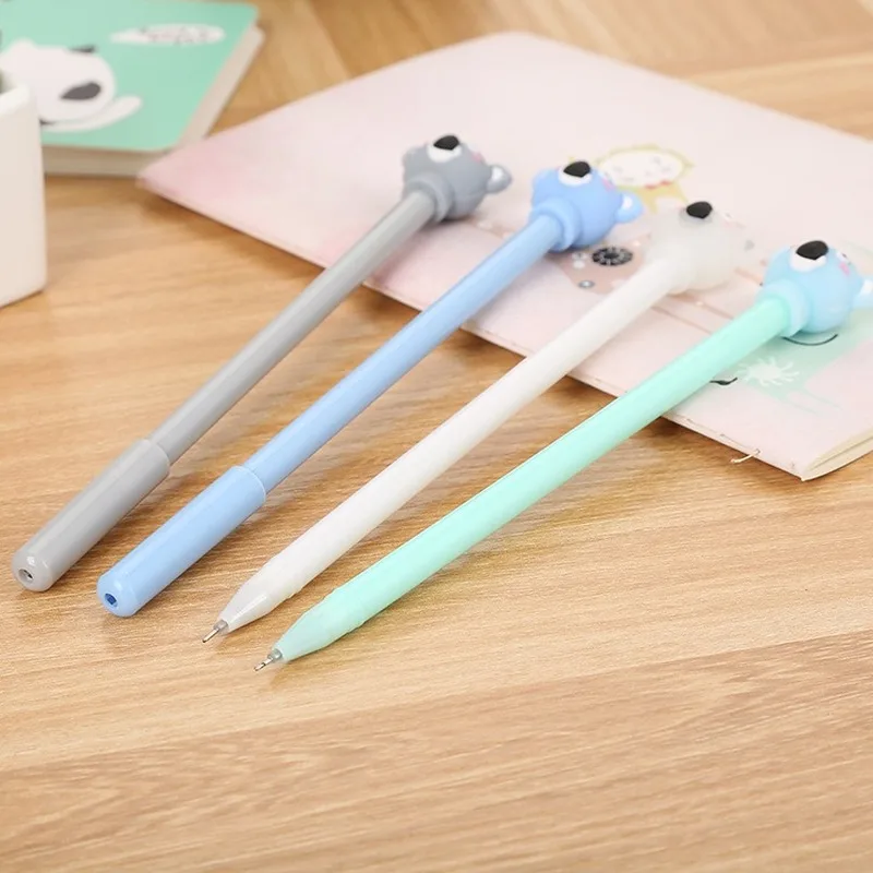 20 PCs Neutral Pen Creative Cartoon Koala Gel Pens Set Cute Learning Stationery Silicone Head School Office Stationery Wholesale