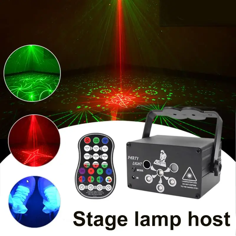

USB Перезаряжаемые светодиодный лазерный проектор светильник s цветная (RGB) УФ DJ вечерние диско-светильник для Свадебная вечеринка вечерние Д...