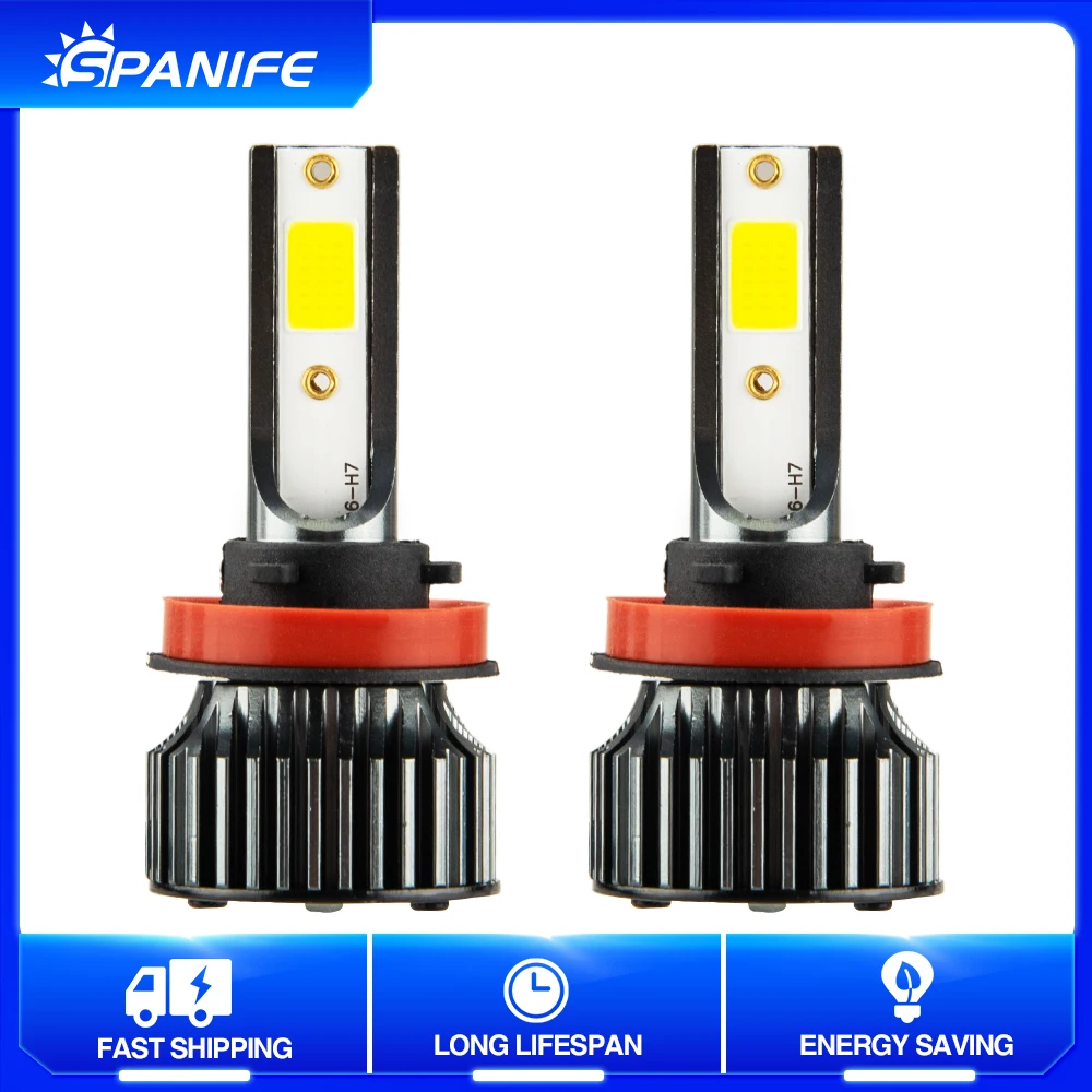 

Автомобильные светодиодные лампы для противотуманных фар Spanife H7 LED 9012 HIR2 LED lampada HB2 9003 H4 9005 9006 HB4 HB3 880 H11 H1 6000K