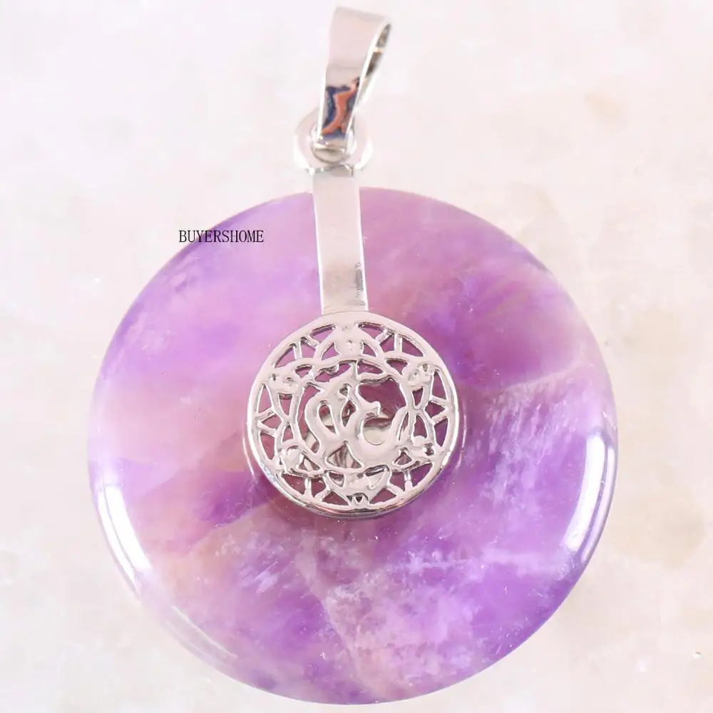 Очаровательная подвеска естественного фиолетового цвета с украшением в виде