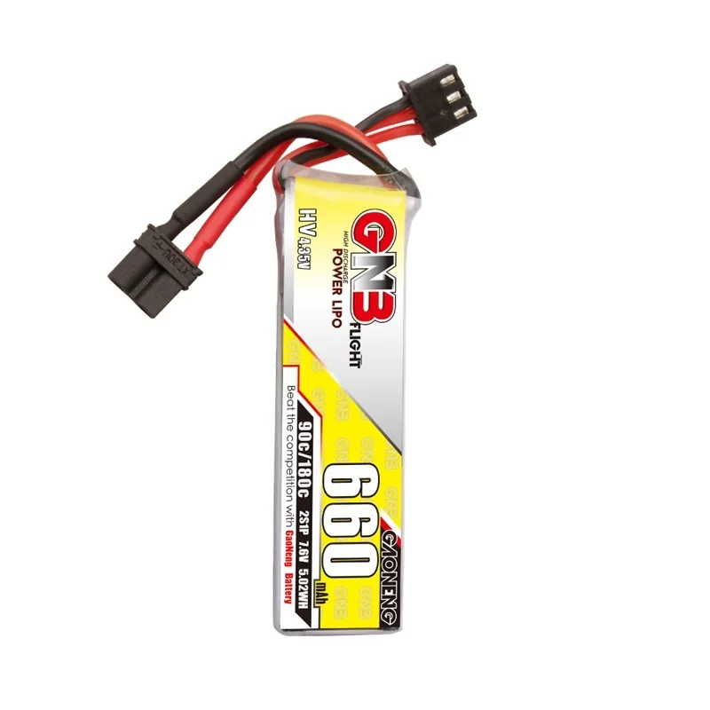 Bater&iacute;a Lipo con enchufe de XT30U-F para Dron de carreras, pila de 660mAh, 7,6 V, 90C/180C, HV, GNB 2S, Happymodel, FPV, Cine, BetaFPV, RC-3
