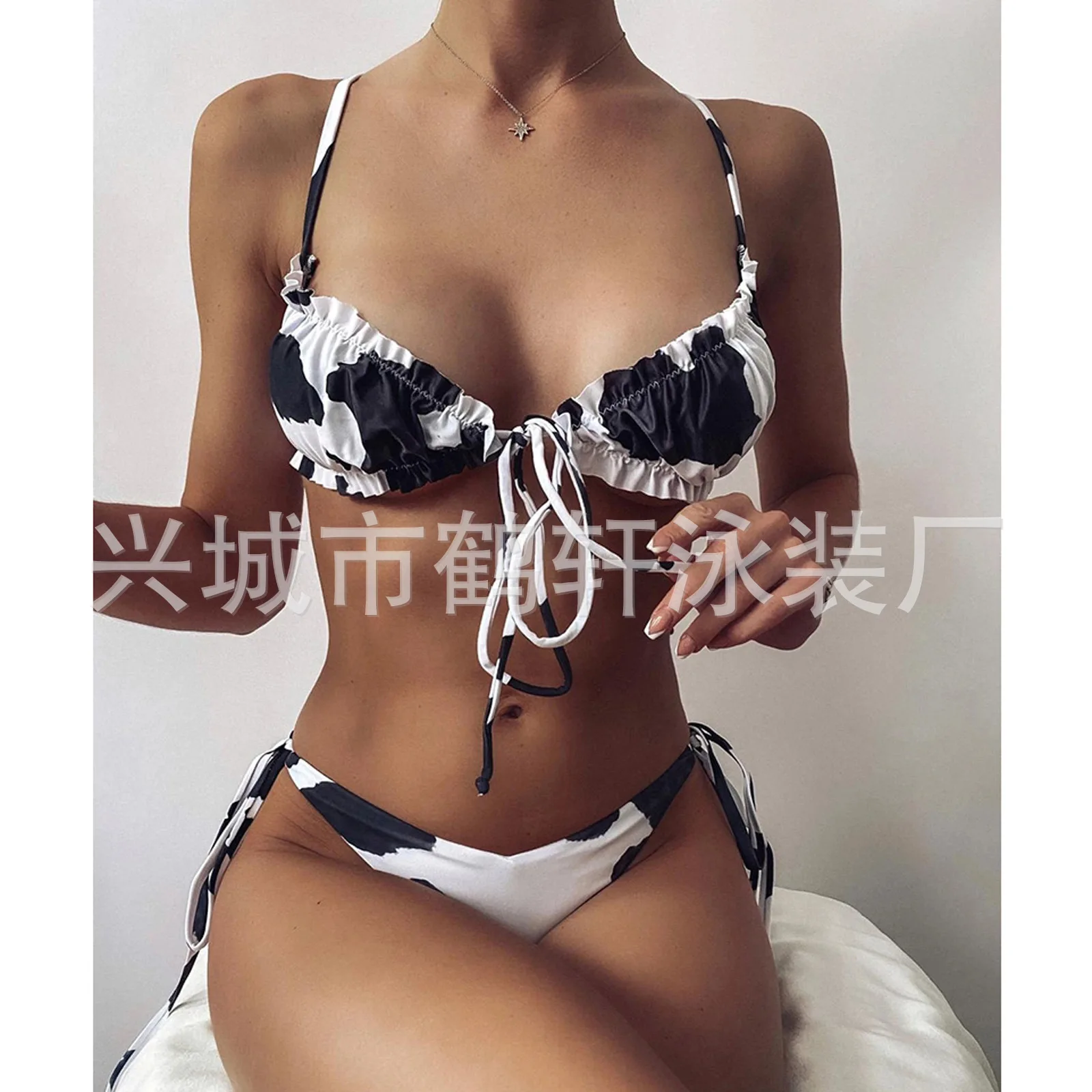 

2021 2PC Floral Print Bikini Biquini String Swimsuit High Cut Bikini Set Bathing Suit Swimwear High Waist Bikinis Beach
