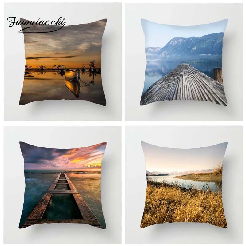 Чехол для подушки Fuwatacchi с изображением природного пейзажа наволочка диванной
