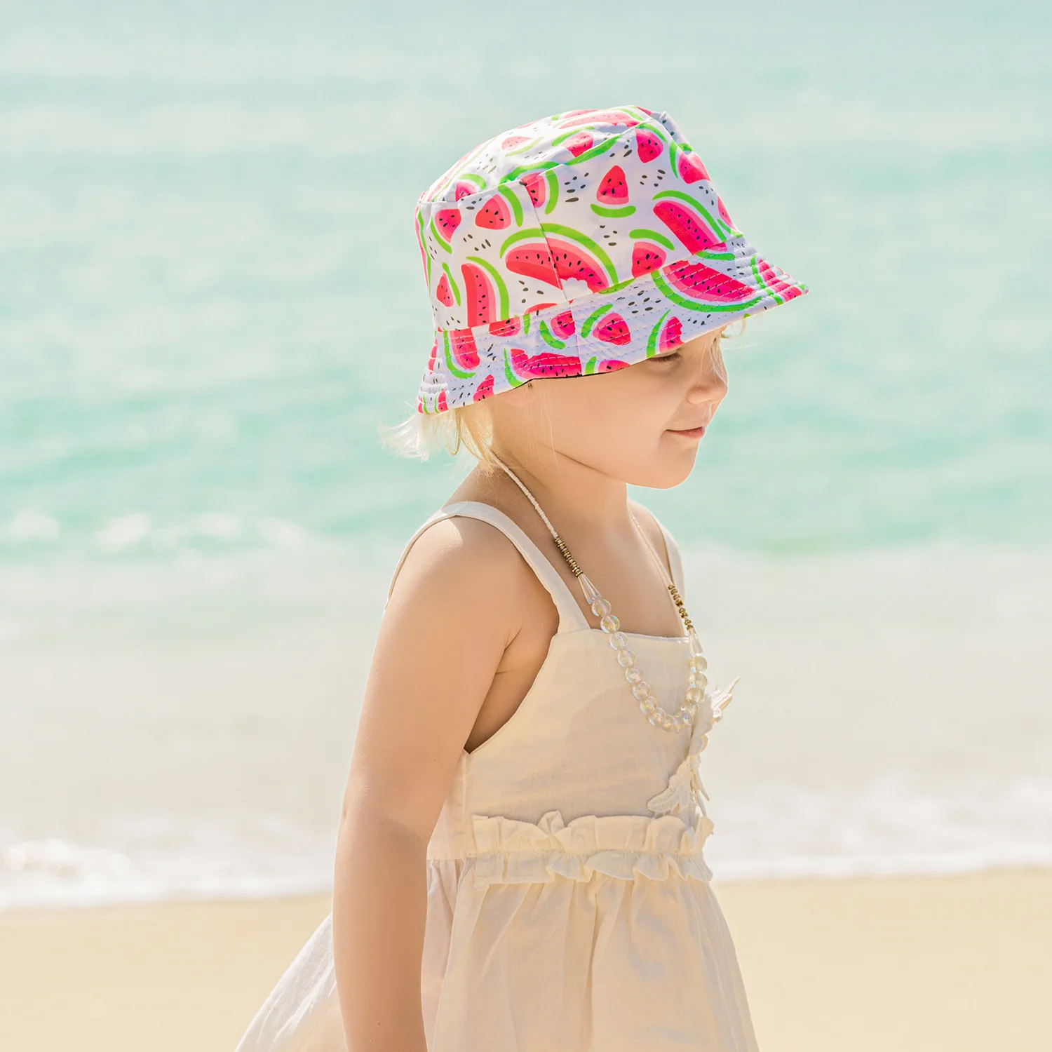 

2021 Baby Panama Beach Sun Hat Summer Children Girl Bucket Cap Kids Fruit Print Outdoor Hats Toddler Girls Fisherman Visor