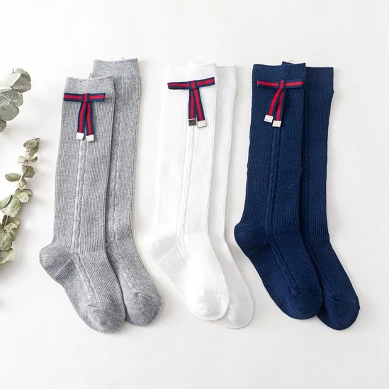 Футболки для маленьких девочек детские высокие носки Хлопковые кружевные Гольфы