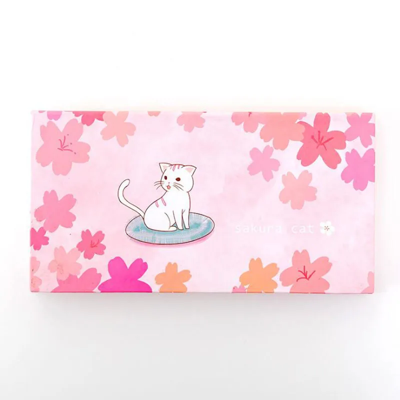 Набор стикеров на клейкой основе в виде сердца цветка вишни кота