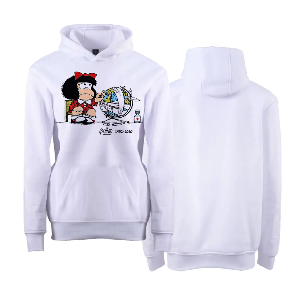 Футболка Mafalda с капюшоном женская футболка Мужская модная длинным рукавом