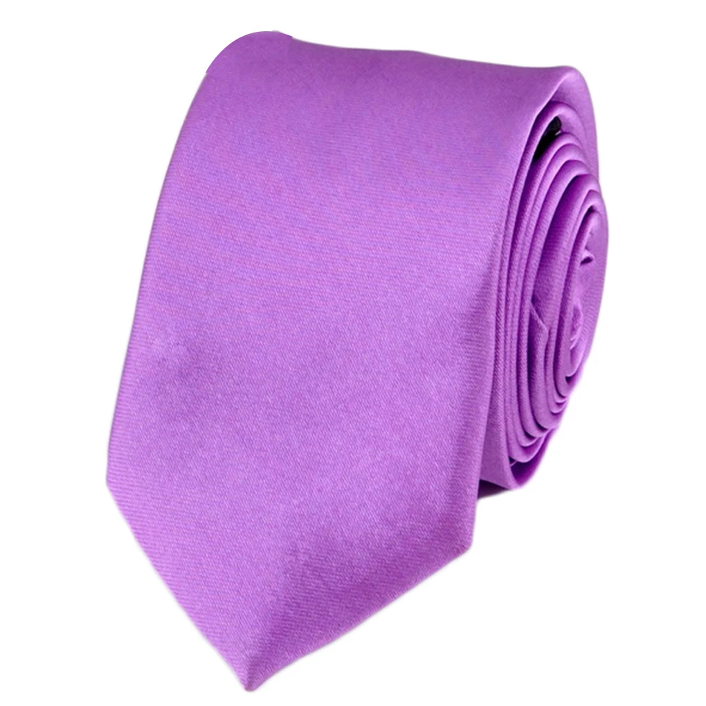 Сплошной цвет полиэстер галстук для мужчин тонкий узкий 5 см ширина вечерние