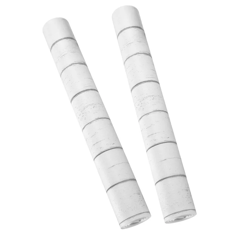 

White striped retro Mediterranean style wood grain non-woven wallpaper bedroom living room background wall paper