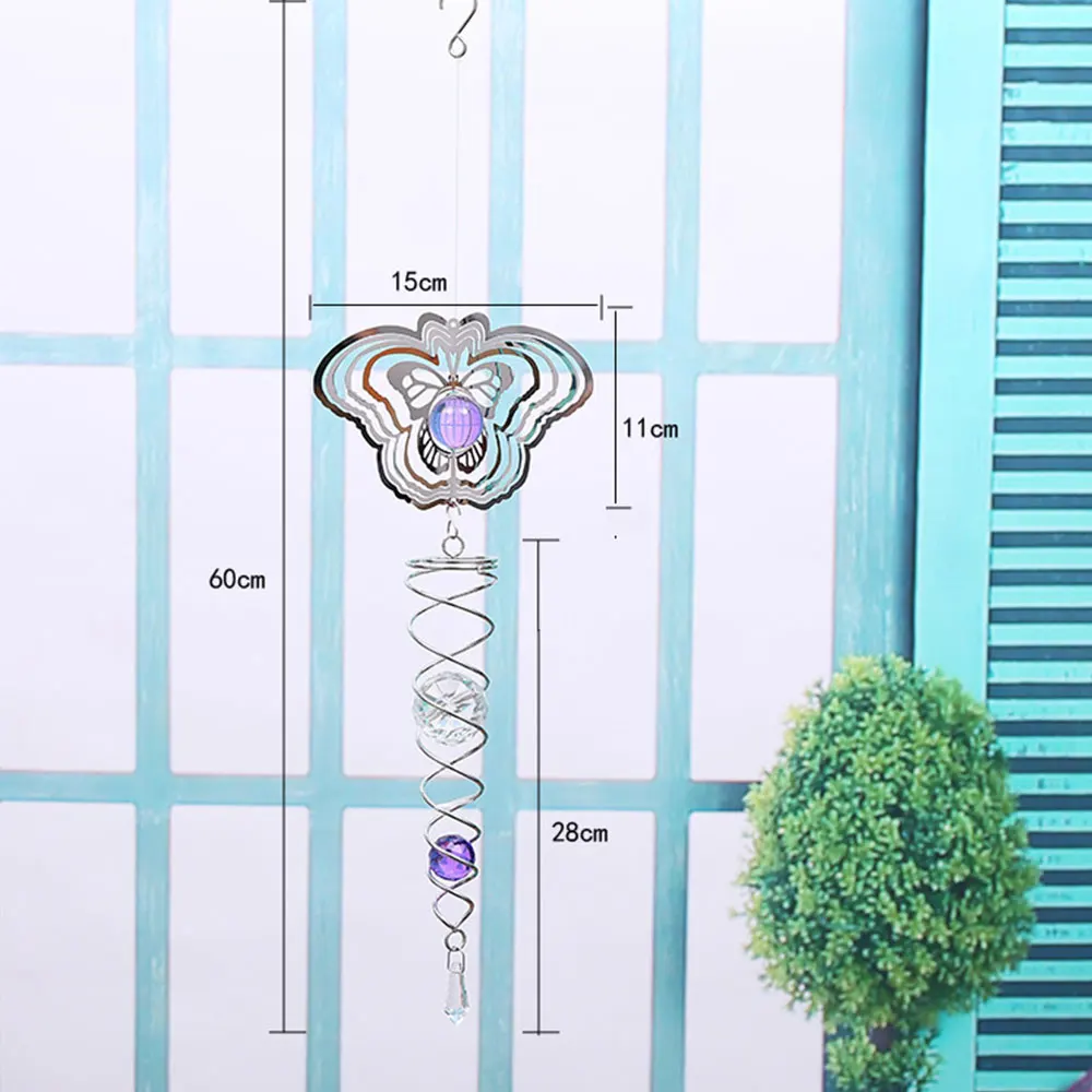 Outdoor Crystal Ball Stainless Steel Wind Chimes Mirror Hanging Outdoor Chime for Home Party Garden Decoration High Quality