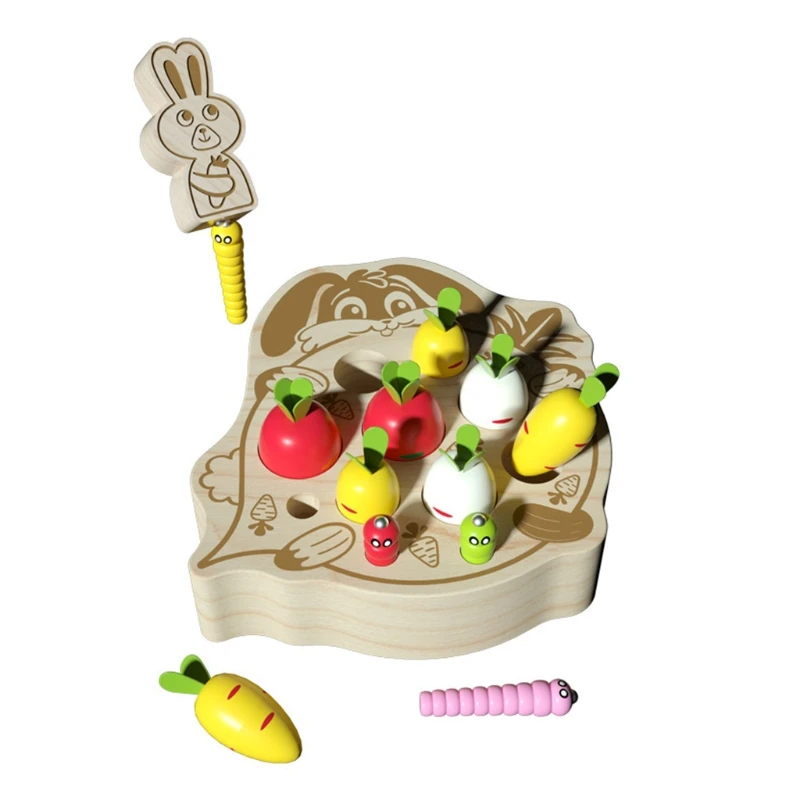 

Montessori Improve Intelligence Cute Plug Carrots Desktop Toy for Kids Toddler Over 3 Years Novelty Catching Toys