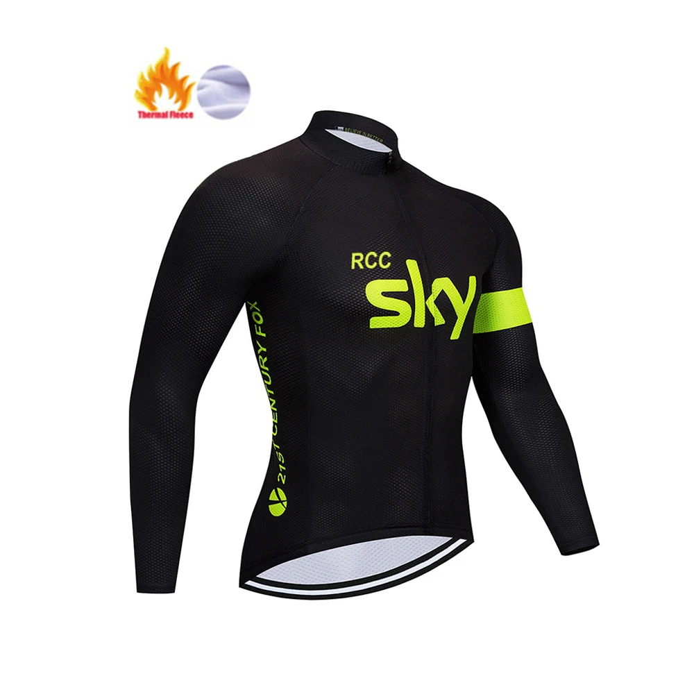

RCC SKY Зимняя Теплая Флисовая Мужская велосипедная Джерси с длинным рукавом Куртка Ropa ciclismo велосипедная одежда maillot 2022