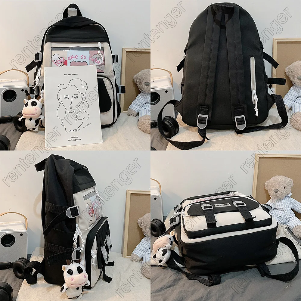 

Harajuku Women Cute Bag Transparent Female School Backpack Waterproof Nylon Girl Bag Student Kawaii Book Ladies Backpack Fashion
